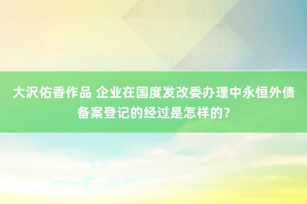 大沢佑香作品 企业在国度发改委办理中永恒外债备案登记的经过是怎样的？