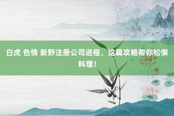 白虎 色情 新野注册公司进程，这篇攻略帮你松懈料理！