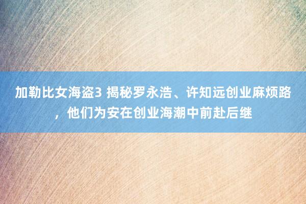 加勒比女海盗3 揭秘罗永浩、许知远创业麻烦路，他们为安在创业海潮中前赴后继