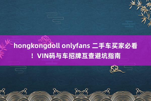 hongkongdoll onlyfans 二手车买家必看！VIN码与车招牌互查避坑指南