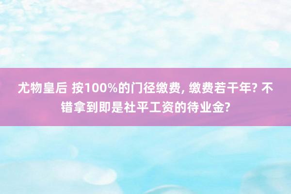 尤物皇后 按100%的门径缴费, 缴费若干年? 不错拿到即是社平工资的待业金?
